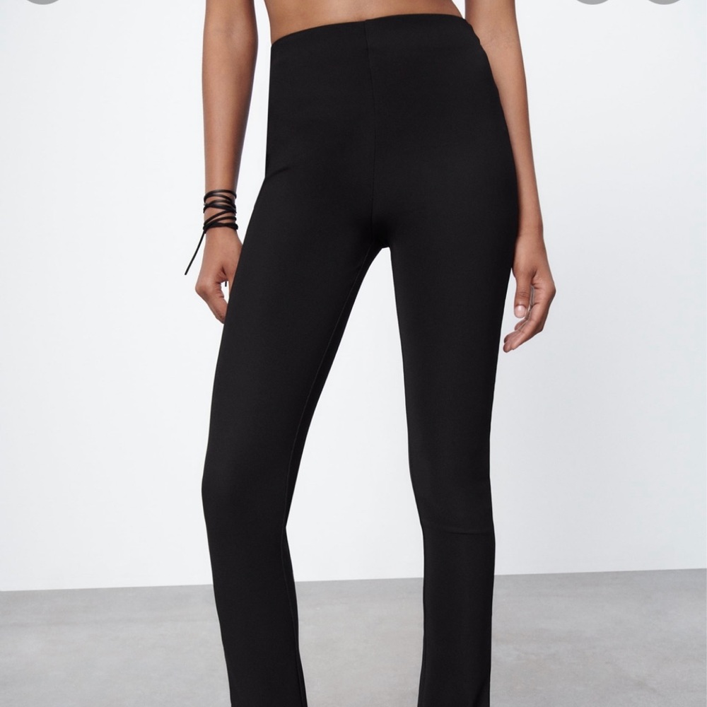 Zara High Rise Slit Leggings